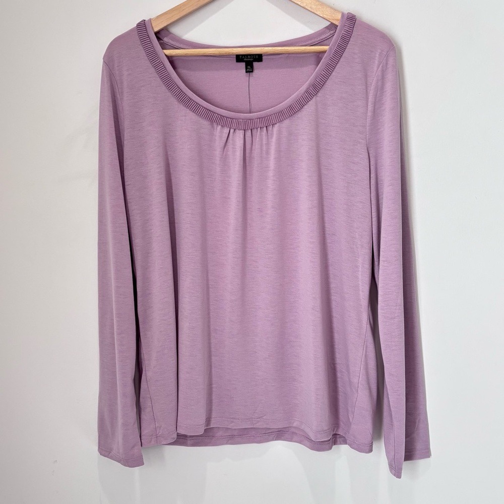 Talbots Jersey Knit Long Sleeves Shirt Size XL NEW Timeless Minimalist C115